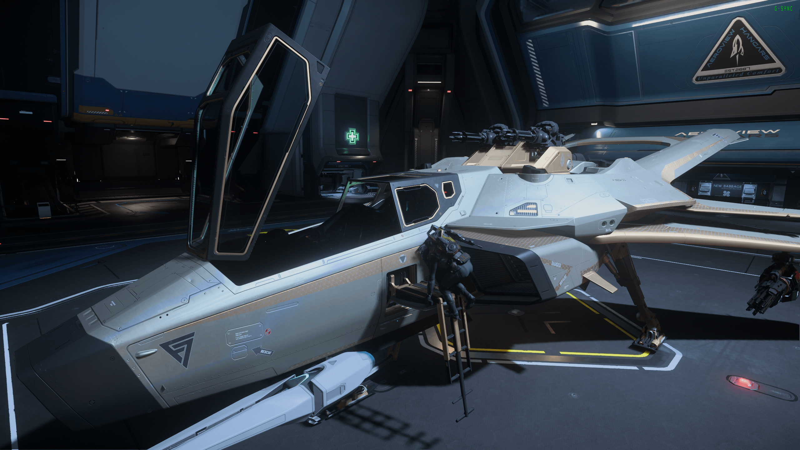 Wikelo SuperHornet parked at microTech hangar
