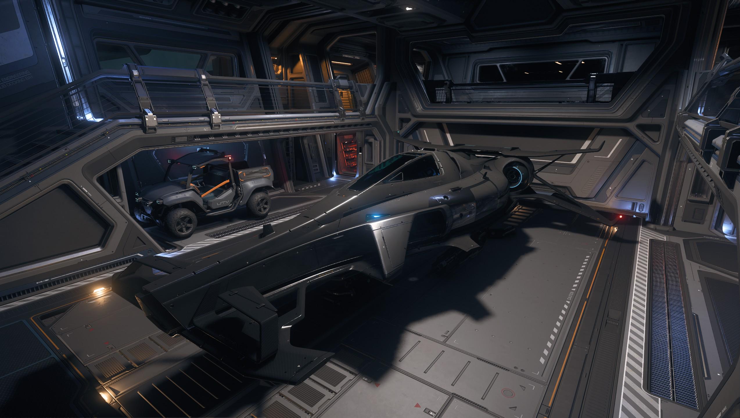 A Starlight nestled in the Centaurus cargo hold