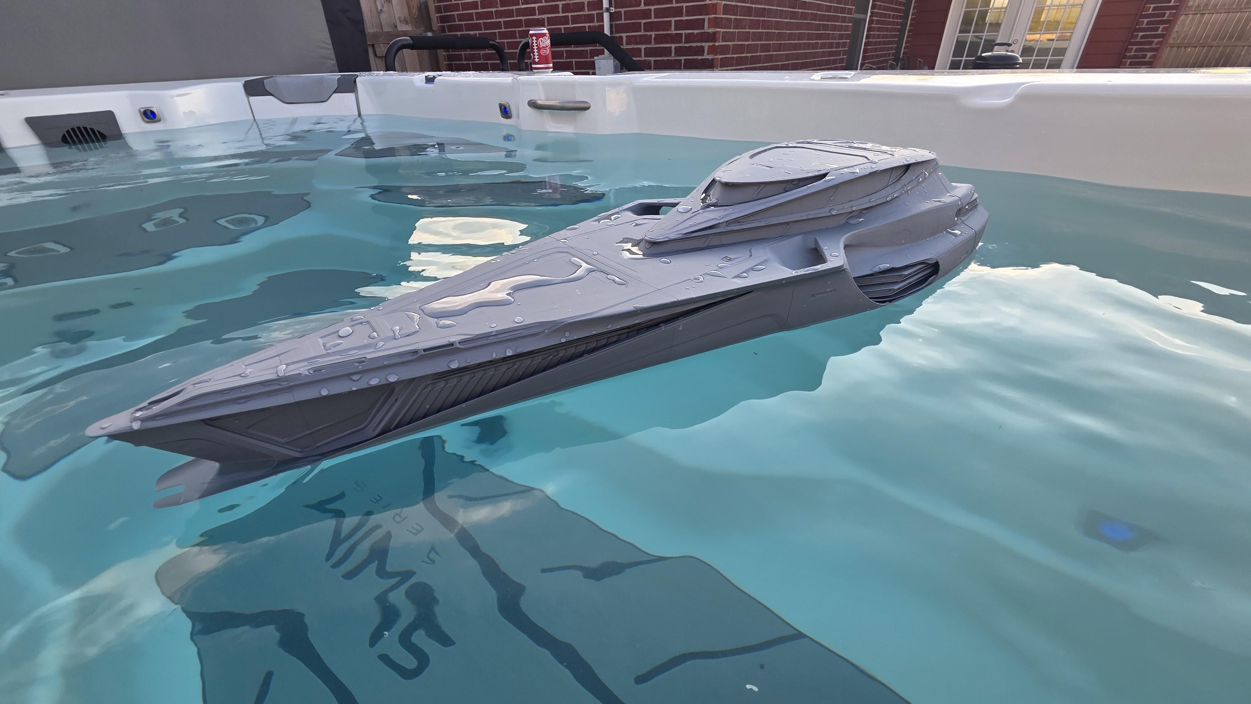 890 Jump floating in water