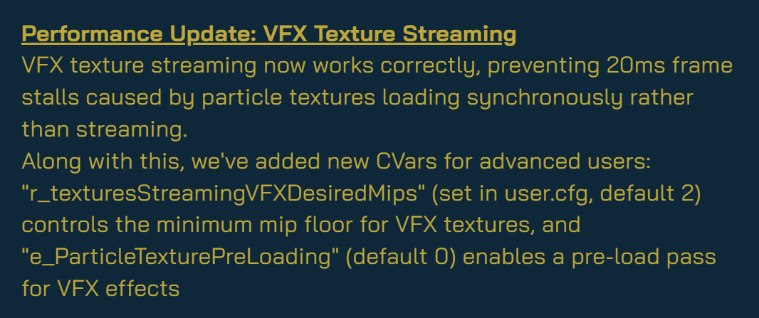 Illustration of the thread dedicated to VFX texture streaming update