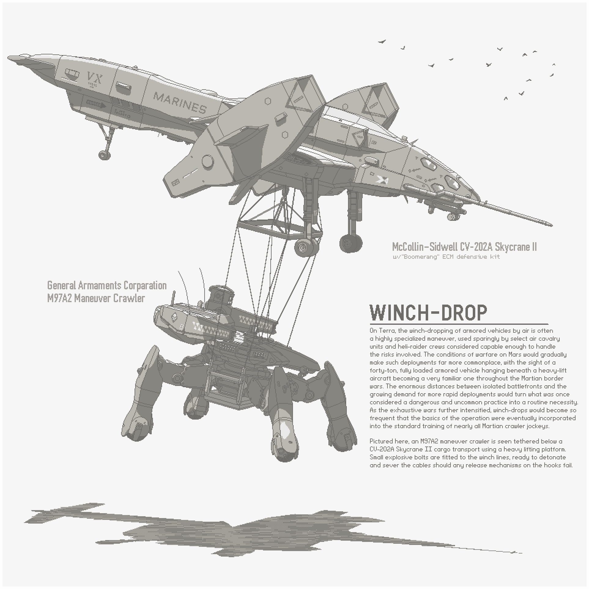Skycrane drop