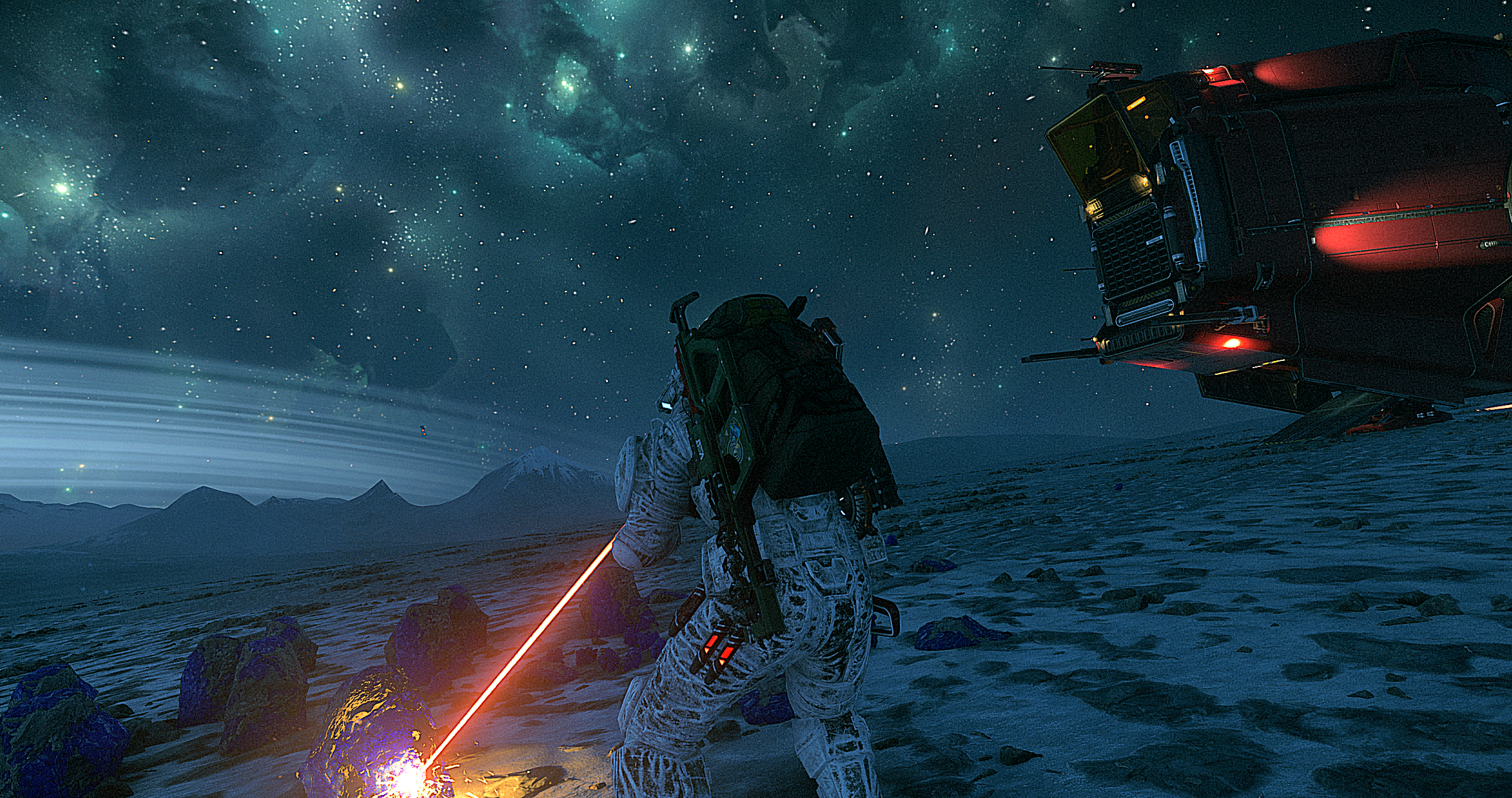 Frozen scene at the edge of the system