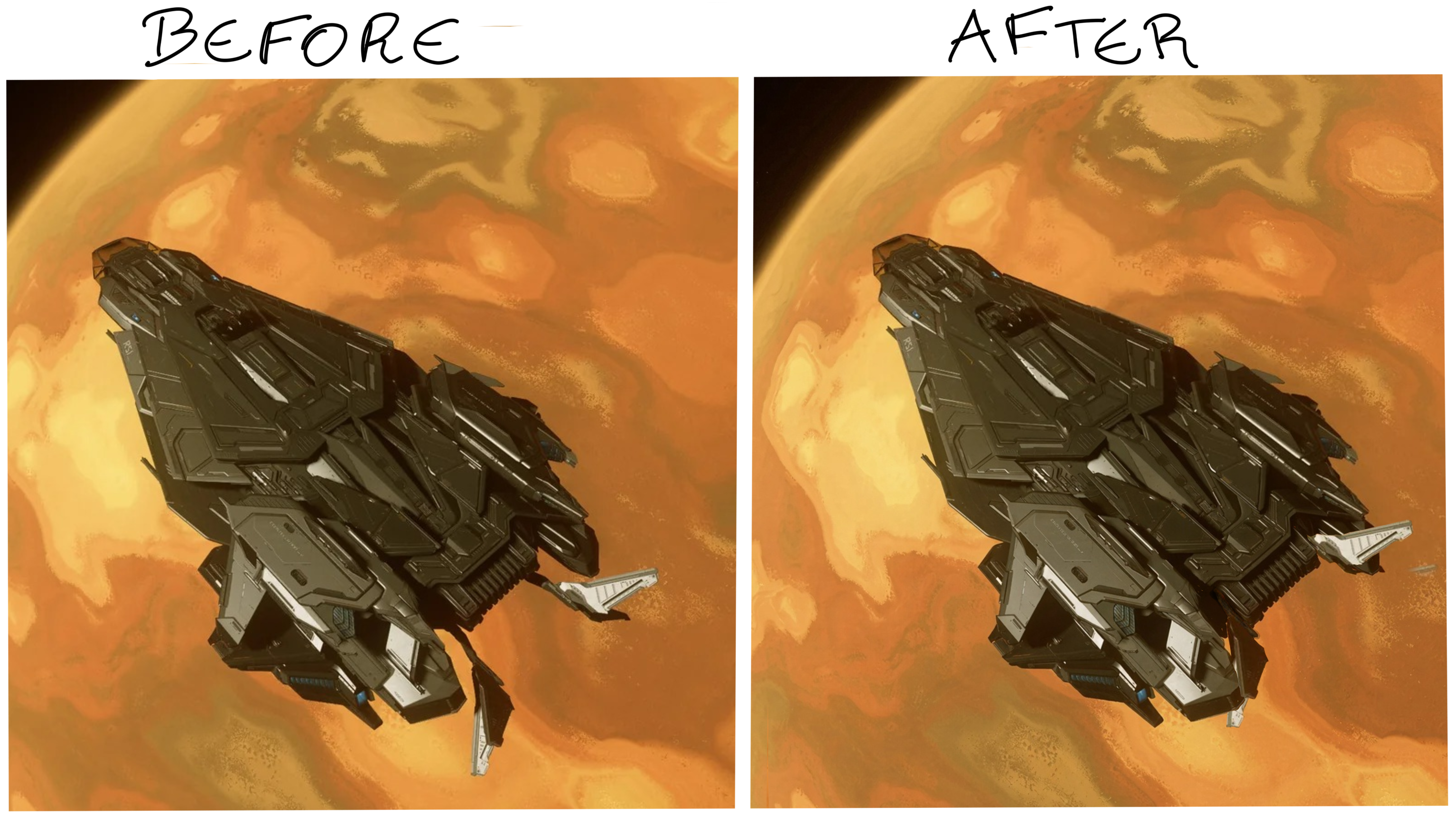 The Constellation Mk V's fins, highlighted by part of the community